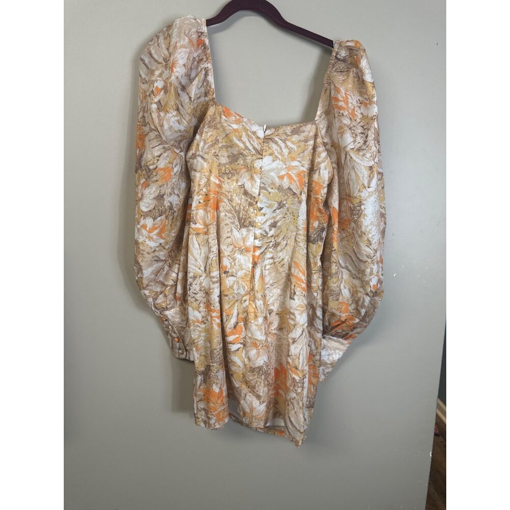 fashion nova xlarge nwt mini dress yellow and cream floral bustier style bodice - Picture 5 of 14